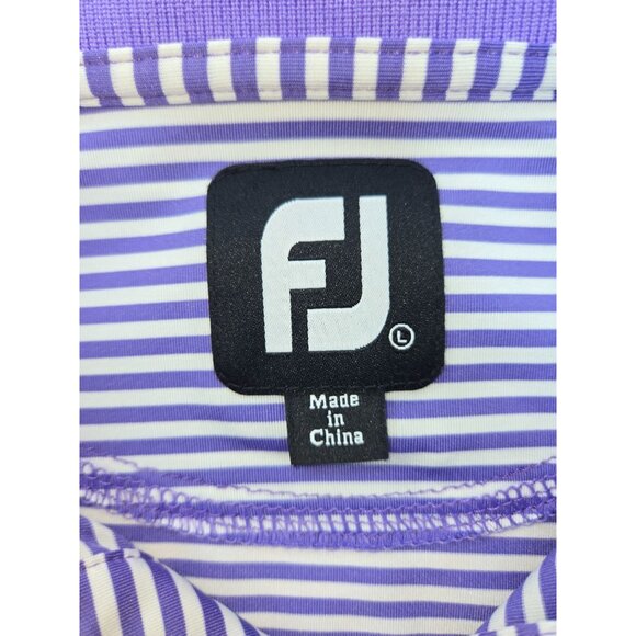 FootJoy FJ Mens Striped Purple-White Golf Apparel Polo Large - Picture 5 of 7